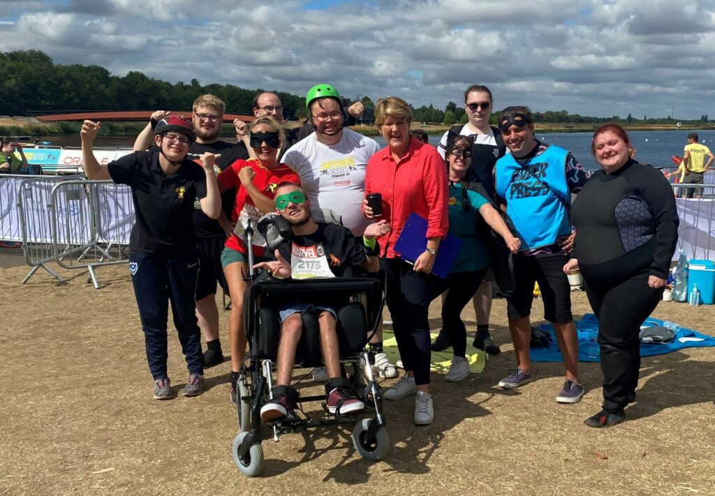 Young disabled people with TV presenter Clare Balding