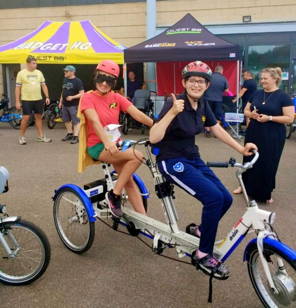 riding a tandem bike