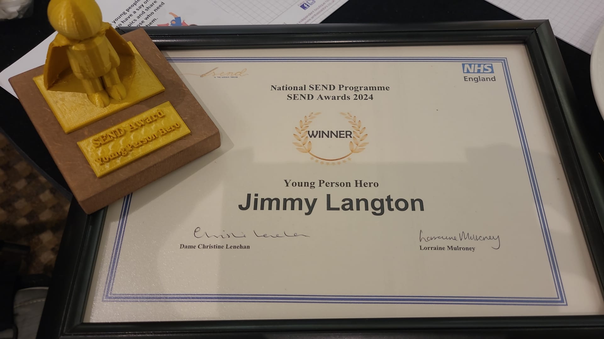 Welcome Jimmy Recipient of Excellence – Young People's Hub from KIDS